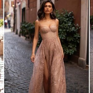 Alamour the label Lucie gown- rose gold